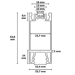 Gardinenprofil CURTAIN ONE HIGH, 1-l�ngig, 200cm, schwarz