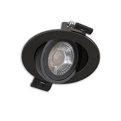 LED Einbaustrahler SPHERE-68, 40�, 6W, 2700|3000|4000K, 660lm, IP54, dimmbar, schwenkbar, schwarz