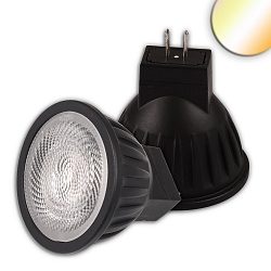 LED Reflektorlampe SUNSET, MR11, 38�, 3,5W, 2200-3000K, 300lm, 24V, IP20, Dim-to-warm, schwarz
