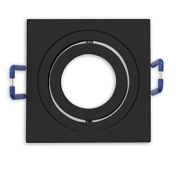 Einbaurahmen f�r MR11/GU10 Mini Spots, eckig, schwenkbar, schwarz