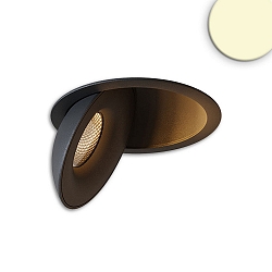 LED Einbauleuchte SPHERE, 10W, 2700K, 500lm, IP54, dreh-/schwenkbar, dimmbar, schwarz/schwarz