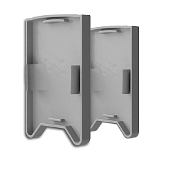 Endkappe EC119 f�r Leuchtenprofil HALON mit Cover C29/C61, mit Lichtfalle, 2 St�ck, silber