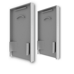 Endkappe EC125 f�r LAMP30 V1 + V2 mit U-Cover C68, mit Lichtfalle, 2 St�ck, silber