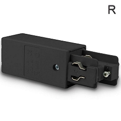 3-phase CLASSIC - side power feed, surface mount, N-conductor left, predective connector right, black
