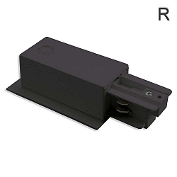 3-phase CLASSIC - side power feed, recessed mount, N-conductor left, predective connector right, black