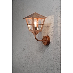 Wandleuchte FENIX, E27 max. 60W, Massiv-Kupfer / Rauch-Acrylglas