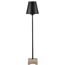 Terrace luminaire LUCCA BIG, IP44, height 130cm, E27 max. 60W, black aluminium / massive concrete base / Metallschirm