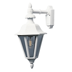 Wandleuchte PALLAS DOWN BIG, H�he 53.5cm, E27 max. 60W, Wei�, Aluminium / Rauch-Acrylglas