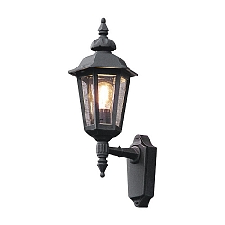 Wandleuchte PALLAS UP SMALL, H�he 48cm, E27 max. 60W, Schwarz, Aluminium / Rauch-Acrylglas