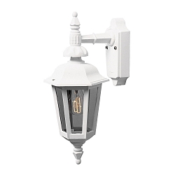 Wandleuchte PALLAS DOWN SMALL, H�he 42cm, E27 max. 60W, Wei�, Aluminium / Rauch-Acrylglas
