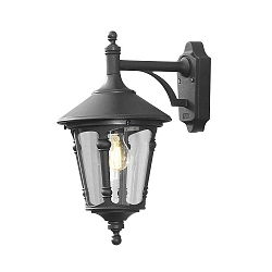 Wandleuchte VIRGO DOWN, E27 max. 100W, Schwarz, Aluminium / Rauch-Acrylglas