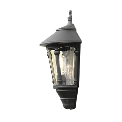 Wandleuchte VIRGO SEMI, E27 max. 60W, Schwarz, Aluminium / Rauch-Acrylglas