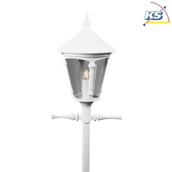 Leuchtenkopf / Kandelaber VIRGO, 1-flammig, E27 max. 100W, Wei, Aluminium / Rauch-Acrylglas