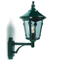 Wandleuchte VIRGO UP, E27 max. 100W, Gr�n, Aluminium/ Rauch-Acrylglas