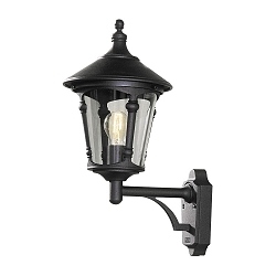 Wandleuchte VIRGO UP, E27 max. 100W, Schwarz, Aluminium / Rauch-Acrylglas