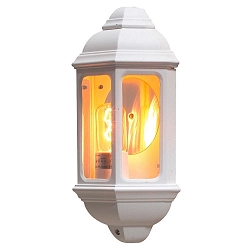 Au�en-Wandleuchte CAGLIARI, E27 max. 100W, Wei�, Aluminium / Klarglas