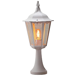 Sockelleuchte FIRENZE, E27 max. 100W, Wei�, Aluminium / Klarglas