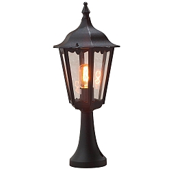 Sockelleuchte FIRENZE, E27 max. 100W, Schwarz, Aluminium / Klarglas