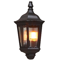 Au�en-Wandleuchte FIRENZE, E27 max. 100W, Schwarz, Aluminium / Klarglas
