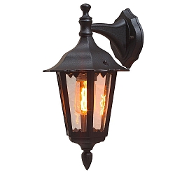 Au�en-Wandleuchte FIRENZE DOWN, E27 max. 60W, Schwarz, Aluminium / Klarglas