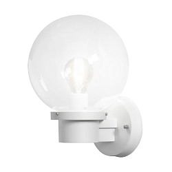 Au�en-Wandleuchte NEMI mit D�mmerungsschalter, E27 max. 60W, Wei�, Kunststoff / Klarglas