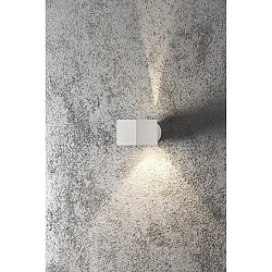 Au�en-Wandleuchte MODENA Square, Up/Down, G9 max. 25W, Wei�, Aluminium / Klarglas