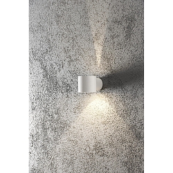 Outdoor wall luminaire MODENA Round, Up/Down, G9 max. 25W, white aluminium / clear glass