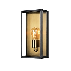 Wandleuchte CARPI LARGE, E27, IP44, Glas klar, schwarz