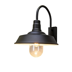 outdoor wall luminaire TRAPANI down, large, round E27 IP44, black dimmable