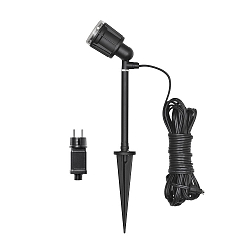 Outdoor LED Wand- und Erdspie�-Spot AMALFI, 12V, 1-flammig, 1W 3500K 70lm, inkl. Trafo, abnehmbarer Erdspie�, schwarz