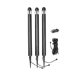 3pc. set of groundspike rod luminaire AMALFI, height 75cm, 12V, 3x G4 max. 15W, black, plastic / acrylic glass