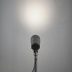 12V HighPower LED Erdspie�-Spot ANDRIA, Lichtaustritt fokussierbar 18-60�, 6W 3000K 210lm, Anthrazit, Aluminium / Klarglas