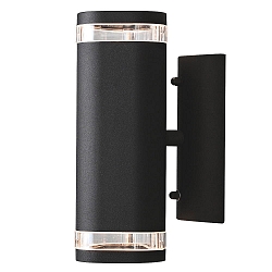 Au�en-Wandstrahler MODENA UP/DOWN SINGLE, 2x GU10 max. 35W, schwarz, Aluminium / Acrylglas klar