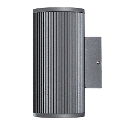 Outdoor wall luminaire SIRACUSA, IP44, Up/Down, 2x GU10 max. 35W, grey, aluminium / clear glass