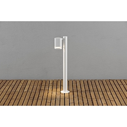 Wegeleuchte MODENA mit Pfahl, GU10 max. 35W, Wei�, Aluminium / Acrylglas klar