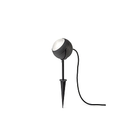 HighPower LED groundspike luminaire LECCE with swiveling head, 4W 3000K 260lm, black aluminium, faceted acrylic glass