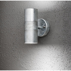 Au�en-Wandleuchte MODENA, mit doppeltem Lichtkegel, 2x GU10 max. 35W, Stahl galvanisiert / Klarglas