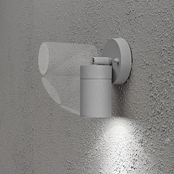 Au�en-Wandspot MODENA, schwenkbar, GU10 max. 7W, Lichtkegel 105�, Grau, Aluminium / Klarglas