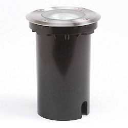 Outdoor Bodeneinbaustrahler, IP65, Blende rund, � 11cm, GU10 max. 7W, Edelstahl 304 / Klarglas
