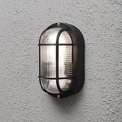 Au�en-Wandleuchte /-Deckenleuchte ELMAS, E27 max. 40W, Schwarz, Kunststoff