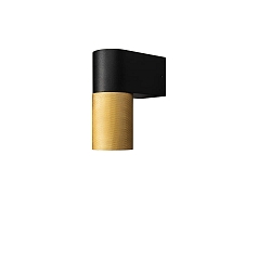 outdoor wall luminaire TEMI down, cylindrical GU10 IP54, gold, black dimmable