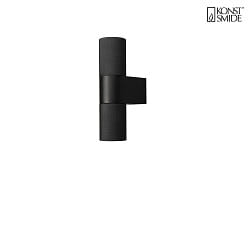 outdoor wall luminaire TEMI up / down, cylindrical GU10 IP54, black dimmable
