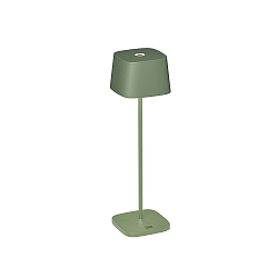 battery table lamp CAPRI IP54, green, grey dimmable