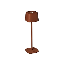battery table lamp CAPRI IP54, terracotta dimmable