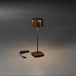 Outdoor LED accu table lamp NICE, IP54, 2.5W 2700/3000K 120lm, dimmable, rusty