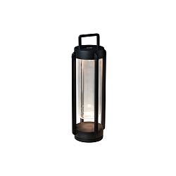 Outdoor LED Akku Laterne OTRANTO, IP54, 44cm, 3.5W 2700/3000K 150lm, mit Touch-Dimmer + festem B�gel, schwarz / klar