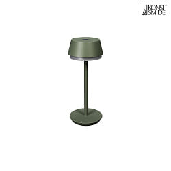battery table lamp LYON with USB connection, CCT Switch, RGB, with touch dimmer IP54, green, grey dimmable