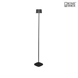 battery floor lamp NICE square, with USB connection, CCT Switch, with touch dimmer IP54, black dimmable