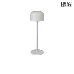 battery table lamp LILLE with USB connection, with touch dimmer IP54, white dimmable