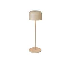 battery table lamp LILLE with USB connection, with touch dimmer IP54, sand coloured dimmable